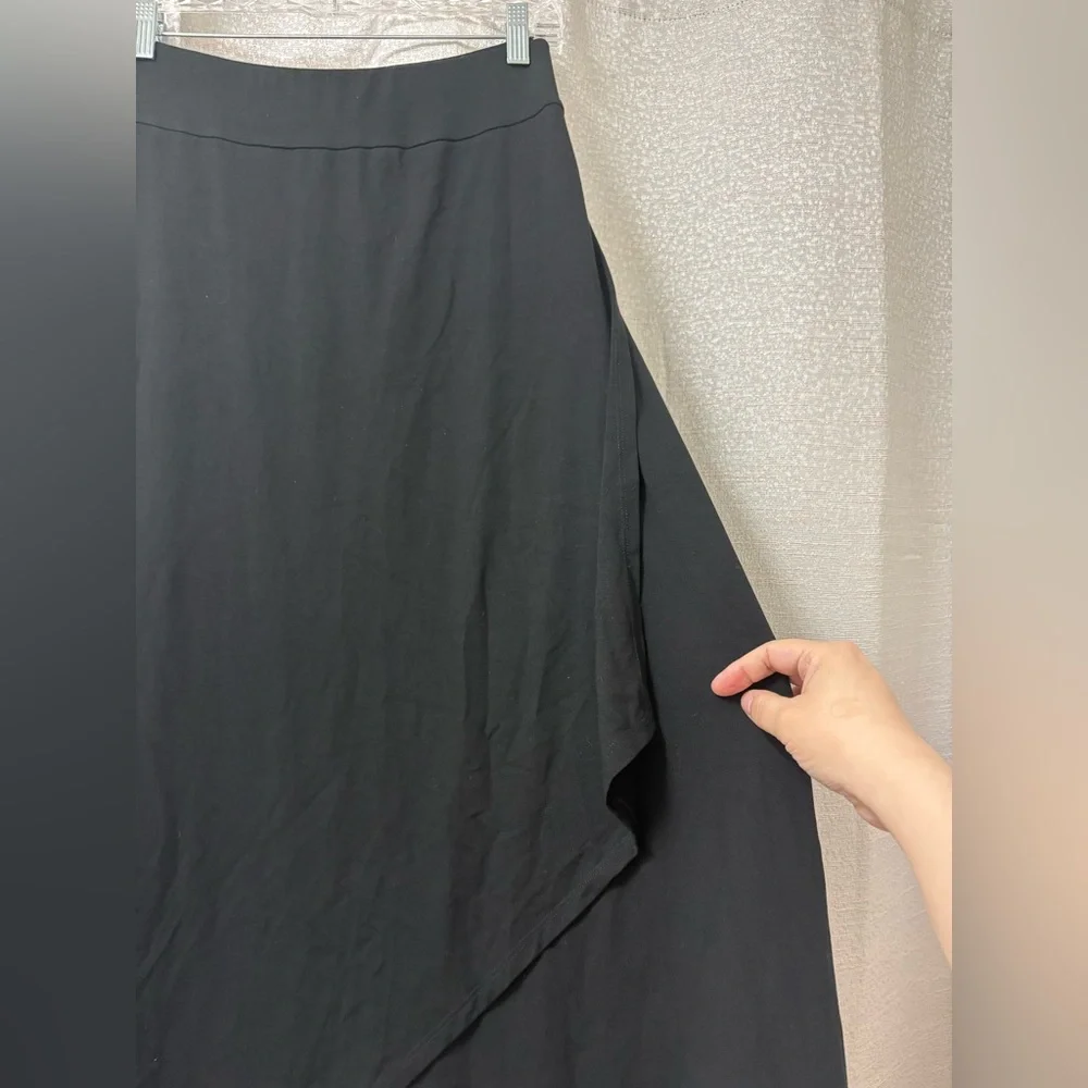 Eileen Fisher Women’s Black C/L Faux Wrap Skirt Size Large - Picture 3 of 9